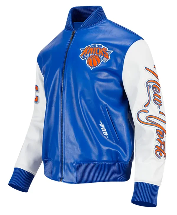 New York Knicks Leather Varsity Jacket