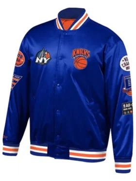 New York Knicks Satin Royal Blue Jacket left