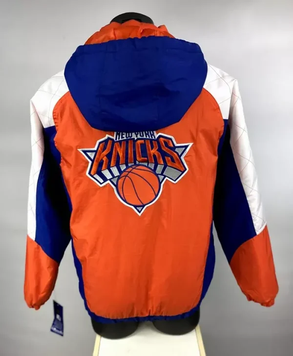 New York Knicks Starter Half Zip Hooded Jacket Back