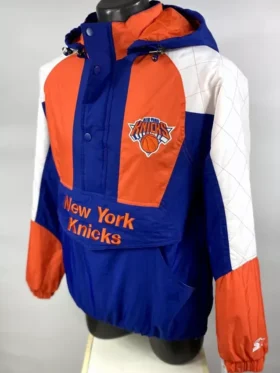 New York Knicks Starter Half Zip Hooded Jacket Side