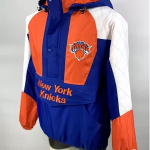 New York Knicks Starter Half Zip Hooded Jacket Side