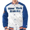 New York Knicks White And Blue Bomber Jacket