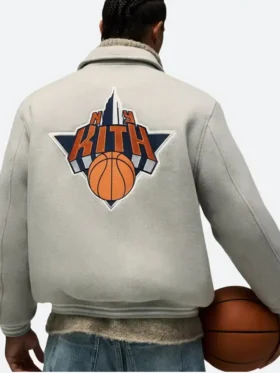 New York Knicks Wool Bomber Jacket Back