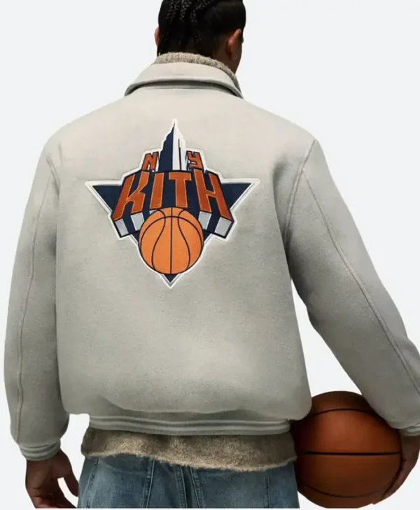 New York Knicks Wool Bomber Jacket Back