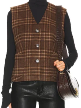 Nikki Garcia The Traitors US S03 Brown Plaid Vest For Sale