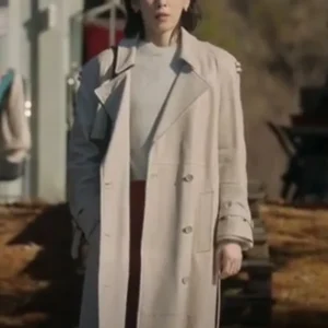 No In ji The Trunk White Leather Trench Coat