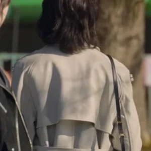 No In ji The Trunk White Leather Trench Coat For Sale