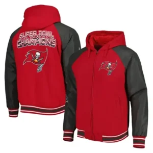 Noah Tampa Bay Buccaneers Red Hooded Bomber Jacket