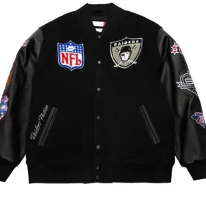 Oakland Raiders Blackout Vintage Varsity Jacket