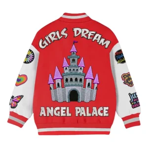 Ofelia Red Stegaro Girls Dream Varsity Jacket Back