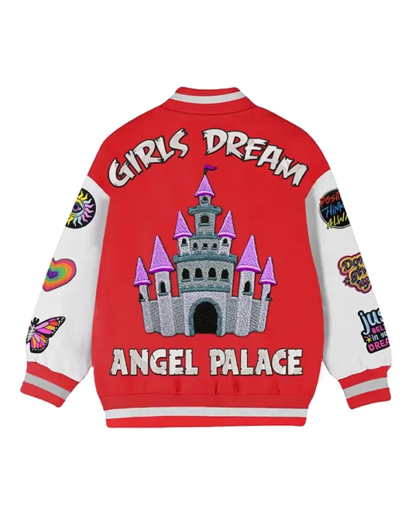 Ofelia Red Stegaro Girls Dream Varsity Jacket Back