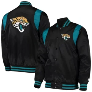 Okuneva Jacksonville Jaguars Black Satin Varsity Jacket