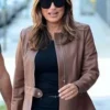 Olivia Benson Law Order SVU Brown Leather Jacket For Sale
