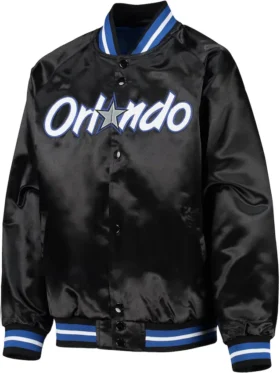 Orlando Magic Black Satin Varsity Jacket
