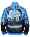 Orlando Magic Blue And Black Leather Jacket back