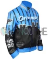 Orlando Magic Blue And Black Leather Jacket right curve