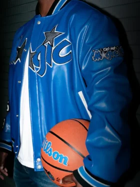 Orlando Magic Leather Bomber Jacket 1