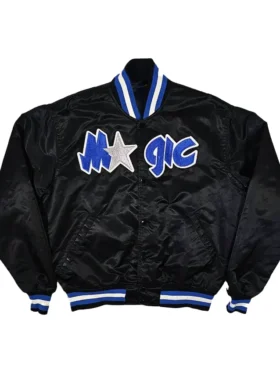 Orlando Magic Vintage Black Satin Bomber Jacket