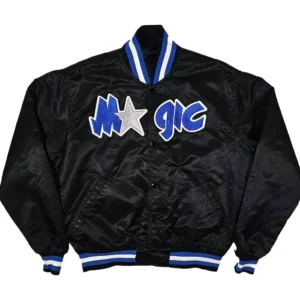 Orlando Magic Vintage Black Satin Bomber Jacket