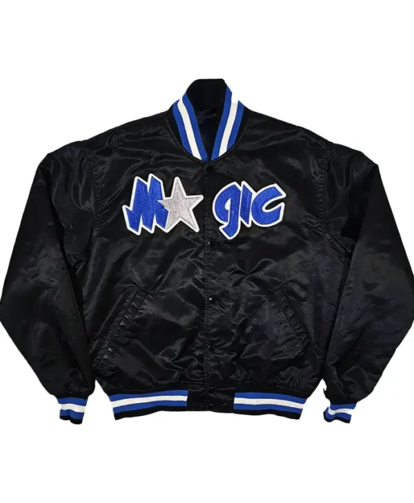 Orlando Magic Vintage Black Satin Bomber Jacket