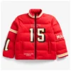 Patrick Mahomes Red Off Season Player Kansas Puffer Jacket