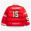 Patrick Mahomes Red Off Season Player Kansas Puffer Jacket For Sale
