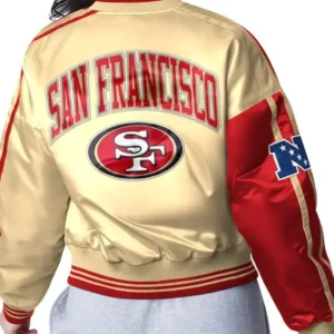 Perry San Francisco 49ers Red And Gold Varsity Jacket Back