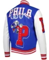 Philadelphia 76ers Letterman Wool Varsity Jacket Back
