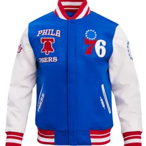 Philadelphia 76ers Royal Blue Varsity Jacket