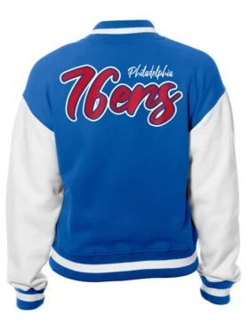 Philadelphia 76ers Varsity Full Snap Wool Jacket Back