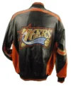 Philadelphia 76ers Vintage Leather Zipper Jacket Back