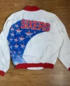 Philadelphia 76ers White Vintage Jacket Back