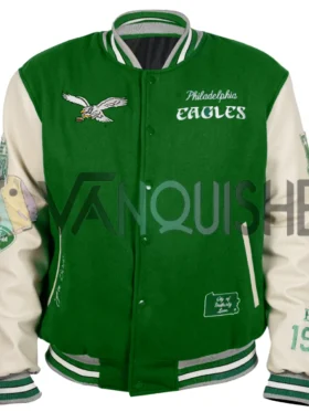 Philadelphia Eagles Letterman Green Varsity Jacket