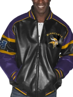 Piper Minnesota Vikings G III Leather Varsity Jacket