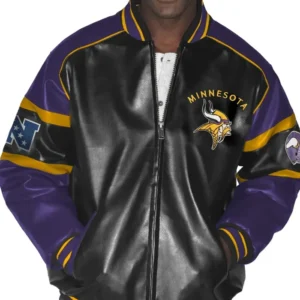 Piper Minnesota Vikings G III Leather Varsity Jacket