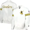 Pittsburgh Steelers White Satin Varsity Jacket For Sale