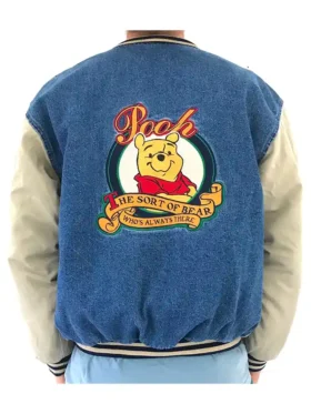 Pugh Winnie The Pooh Denim Varsity Jacket Back