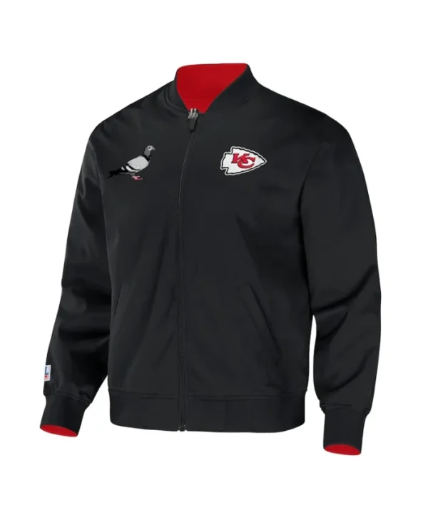 Rachael Crist Kansas City Chiefs Black Bomber Jacket