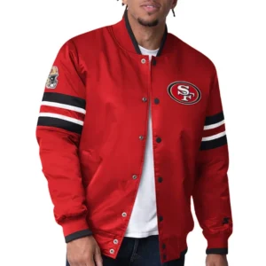 Raquel Red Satin San Francisco 49ers Jacket