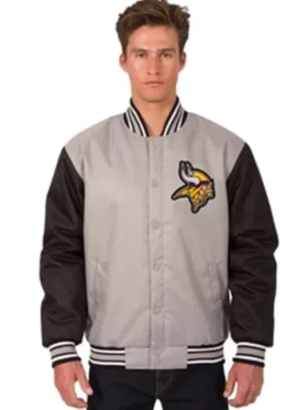 Rebeca Minnesota Vikings Team Grey Varsity Jacket