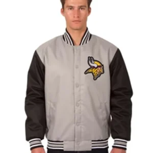 Rebeca Minnesota Vikings Team Grey Varsity Jacket