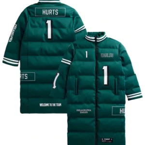 Reuben Philadelphia Eagles Off Season Player Green Puffer Coat