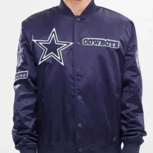 Richmond Dallas Cowboys Purple Satin Varsity Jacket