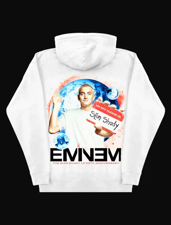 Robertson Eminem Slim Shady White Hoodie Back