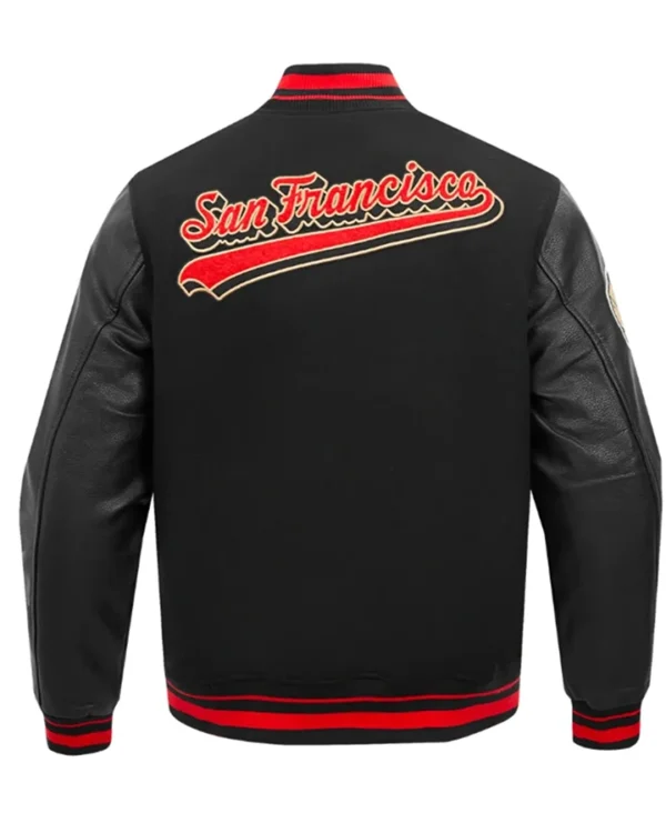 Rodriguez San Francisco 49ers Black Varsity Jacket Back