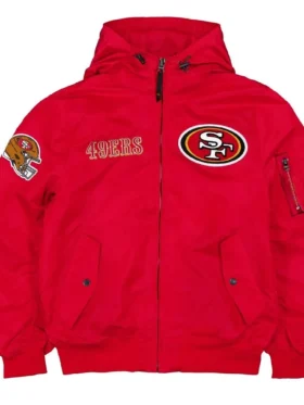 Rollins San Francisco 49ers Red Hooded Bomber Jacket