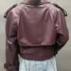 Rosie Women Real Leather Cropped Jacket Back