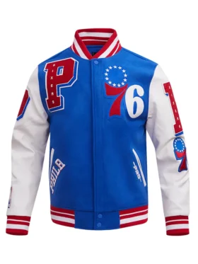 Roxanne Philadelphia 76ers Blue Wool Varsity Jacket