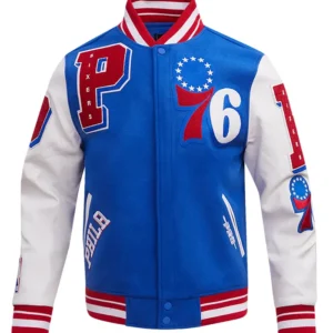 Roxanne Philadelphia 76ers Blue Wool Varsity Jacket