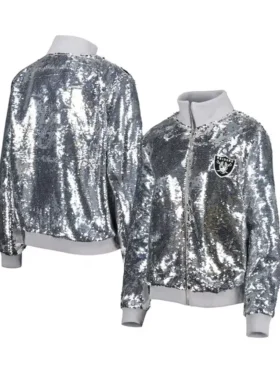 Roxanne Senger Las Vegas Raiders Sequins Full Zip Jacket